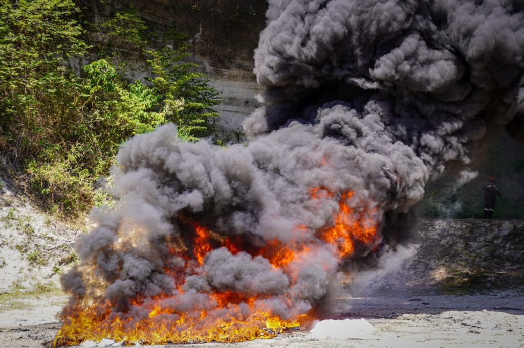 Destruyen millonario cargamento de cocaína en operativo conjunto