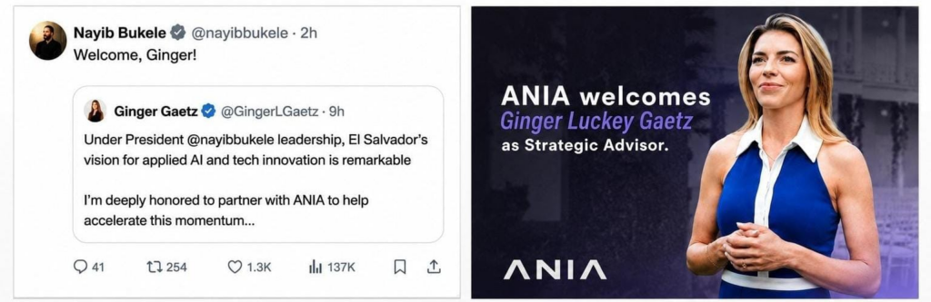 Ginger Luckey Gaetz se incorpora a la ANIA para fortalecer la estrategia de inteligencia artificial en El Salvador